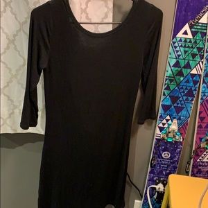 Never worn Open back long black dress